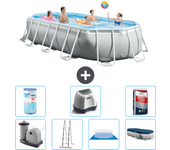 Paquete de piscina - intex - oval - 503x274x122 cm + accesorios a2572