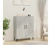 Aparador | aparador de comedor | armario de cocina de madera contrachapada gris hormigón 70x34x90 cm cfw52806