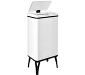 Cubo de basura con patas wellhome 50l blanco - tapa apertura automática