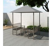 Maison exclusive - quiosco jardín con mesa y bancos gris antracita 2,5x1,5x2,4 cm