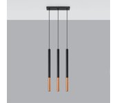 Lampada a sospensione tripla nero, rame g9 lámpara colgante triple negra, cobre g9