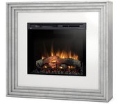 Karta - chimenea eléctrica independiente con calefacción por suelo radiante led - 28' - blanco mate / cemento - 119.8 x 109.4 x 30.5