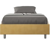 Cama sommier sin somier acolchado 120x190 azelia microfibra ocre