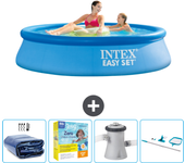 Paquete de piscina - intex - alrededor - 244x244x61 cm + accesorios cb14