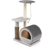 Árbol para gatos 3 niveles, con rascador de sisal, percha, plataforma de salto, centro de actividades, estilo adorable, 56 x 40 x 93 cm, gris