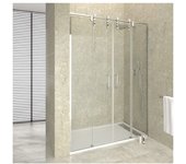 Mampara frontal 2 fijos + 2 correderas moving spazio transparente cromado 160 cm