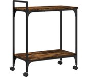 Carrito cocina madera ingeniería roble ahumado 60,5x31x72,5 cm