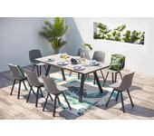 Temara conjunto de jardín de aluminio y bandeja de aspecto cemento
