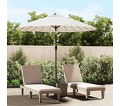 Vidaxl sombrilla de jardín con palo de aluminio blanco arena 270 cm