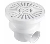 Sumidero redondo blanco para piscina 18,2 cm, conexión 2 – completo con cuerpo y rejilla