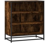 Aparador | aparador de comedor | armario de cocina madera ingeniería y metal roble ahumado 68x35x76 cm cfw167974