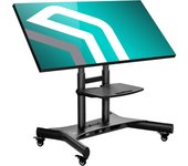 Onkron pie tv universal ruedas pantallas 50-83, soporte tv móvil peso hasta 70 kg, altura ajustable, inclinable 90°, vesa 800x500 ts1380-b negro