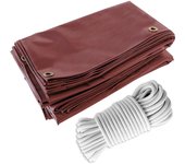 Pack lona para pérgola rojo borgoña 3x4 m + cuerda elástica blanca 20m - lona pérgola tecplast lp506pr garantía de 5 años
