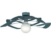 Lumicom | kami lámpara de techo, 1x e27, max 42w, metal, azul mediterráneo, d.60cm