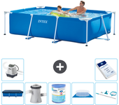 Paquete de piscina - intex - rectángulo - 260x160x65 cm + accesorios a93