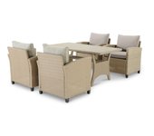 Conjunto de jardín 4 sillones ratán sintético y acero con mesa alta - verona