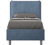 Cama indivudual sin somier acolchada 90x210 microfibra azul appia