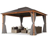 Cenador forest superior, 4x4m, óptica roble, gris loft