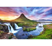 Cuadro paisaje cascada en islande - 80x50 cm