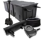 Wiltec set filtro para estanque hasta 90000l clarificador uvc con 24w 80w bomba y bomba para fuente