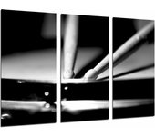 Baquetas de bateria, blanco y negro, impresión fotográfica sobre madera, cuadro moderno decorativo