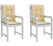 Cojines silla respaldo bajo 2 ud tela beige melange 100x50x4 cm v1154 100 x 50 x 4 cm / beige