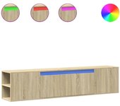 Mueble tv de pared | mueble de salón con luz led roble sonoma 180x31x39,5 cm cfw96003