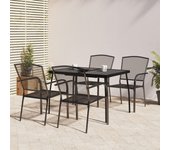 Conjunto de comedor de jardín vidaxl de 5 piezas de acero antracita