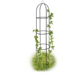 Relaxdays soporte plantas revestimiento metal 190 cm, guía rosas resistente intemperie, para rosales y flores, verde