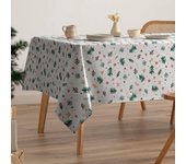 Mantel navidad antimanchas rectangular algodón tacto tela 160x140 cm - joy