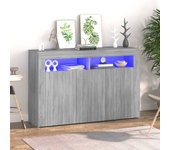 Aparador | aparador de comedor | armario de cocina con luces led gris sonoma 115,5x30x75 cm cfw99573