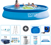 Paquete de piscina - intex - alrededor - 396x396x84 cm + accesorios a750