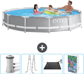 Paquete de piscina - intex - alrededor - 366x366x76 cm + accesorios cb128