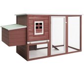 Gallinero de exterior con 1 caja nido madera marrón