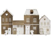 Origen home decor - percha 4 pomos casas adorno pared | percheros marrón - 21x5x40 cm