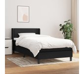 Cama con somier y colchón negro 90x200 cm tela