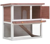 Jaula conejera con 1 puerta madera marrón