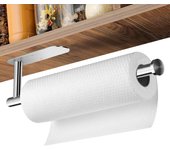 Portarrollos de papel higiénico, sin taladrar, para montar en la pared, autoadhesivo, apto para cocina y baño, color plateado