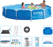 Paquete de piscina - intex - alrededor - 366x366x76 cm + accesorios a1573