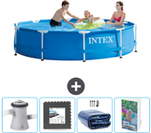 Paquete de piscina - intex - alrededor - 305x305x76 cm + accesorios cb105