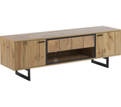 Beliani mueble tv de madera clara/negro 160 x 40 cm boiso