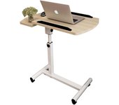 Mesa de escritorio ajustable para computadora, mesa para sofá cama con ruedas, altura ajustable, mesa de desayuno en la cama, dimensiones l60xd40xh62
