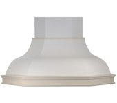 Campana esquinero rústica contea blanca con estructura de madera con incrustaciones color tabaco 105 cm