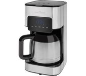 Cafetera de goteo programable, 8 - 10 tazas 1,2 l, válvula antigoteo, mantiene café caliente, lcd 24h, proficook, negro/plata, ka 1191 900