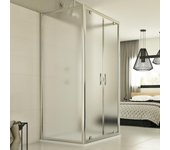 Mampara de ducha 3 lados 70x90x70 ap. 90 cm h198 impreso c mod. cristal trio 2 hojas