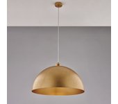 Suspensión de marcus d. 50 en hierro lacado en blanco con dec. oro antiguo con cable eléctrico regulable 1 luz 130 ø50 bl289-1-dm50-oro