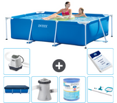 Paquete de piscina - intex - rectángulo - 220x150x60 cm + accesorios a25