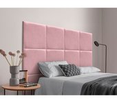 Dhome cabecero tapizado en tela acualine compuesto de paneles autoadhesivos intercambiables de cama lujo dormitorio acolchado (salmón, 105cm)