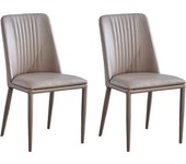 Pack de 2 sillas de comedor rowena cuero pu marrón 87x50x53 cm