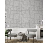 Papel pintado vinílico lavable moderno de líneas geométricas con relieve - allure lines 681632 de gaulan - rollo de 10 m x 1,06 m